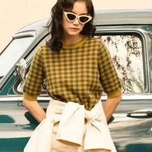 Oak + Fort Gingham Sweater 3165